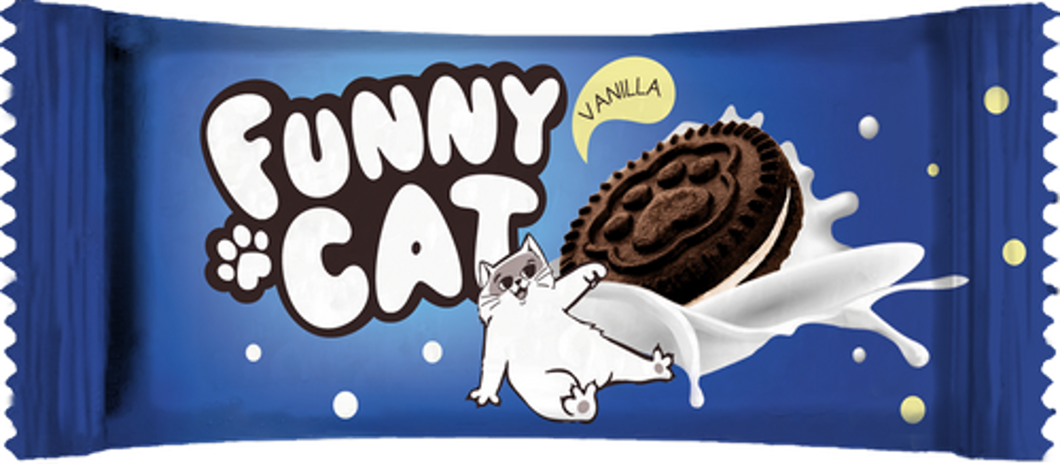 Печенье Funny Сat с какао и начинкой с ароматом ванили 42 гр. (Посольство вкусной еды)