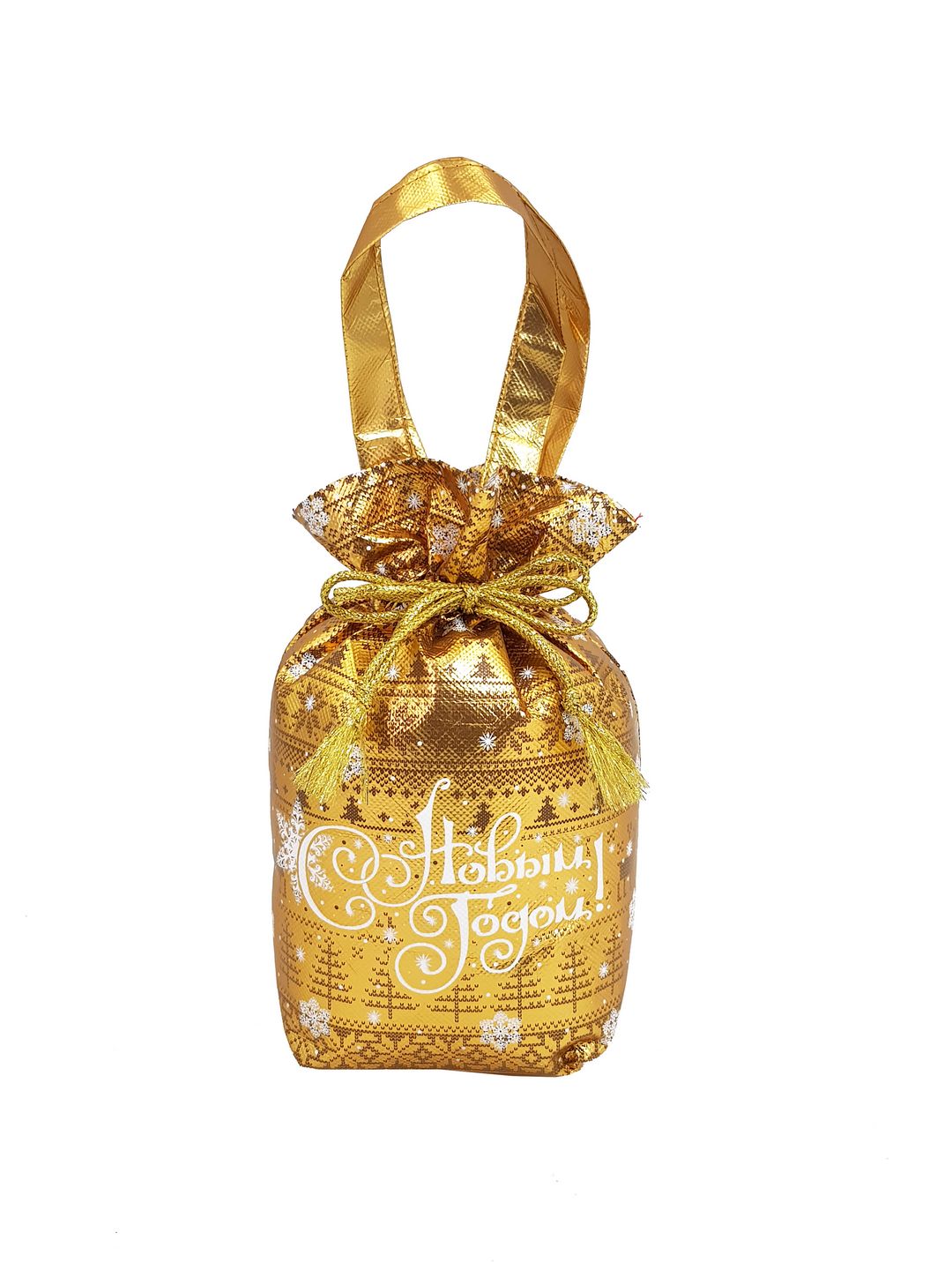сладкий новогодний подарок Под. Мешочек «Снегопад» лессированный текстиль. матовый (М0800С9027)